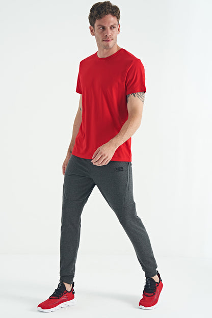 Nigel Antrasit Melange Standard Fit Men's Tracksuit Bottom - 84916