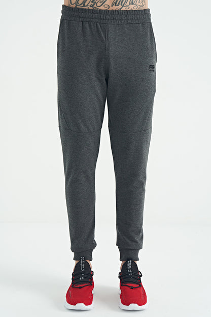 Nigel Antrasit Melange Standard Fit Men's Tracksuit Bottom - 84916