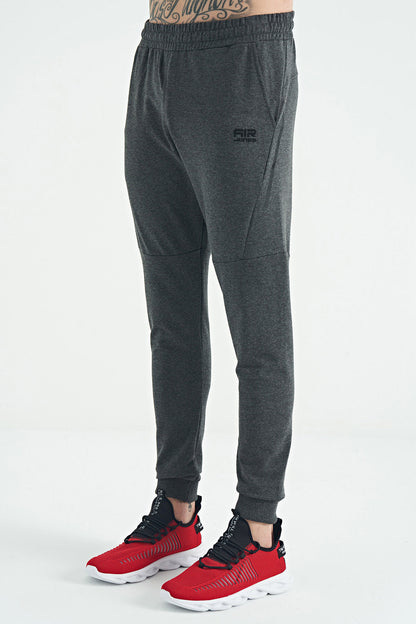 Nigel Antrasit Melange Standard Fit Men's Tracksuit Bottom - 84916