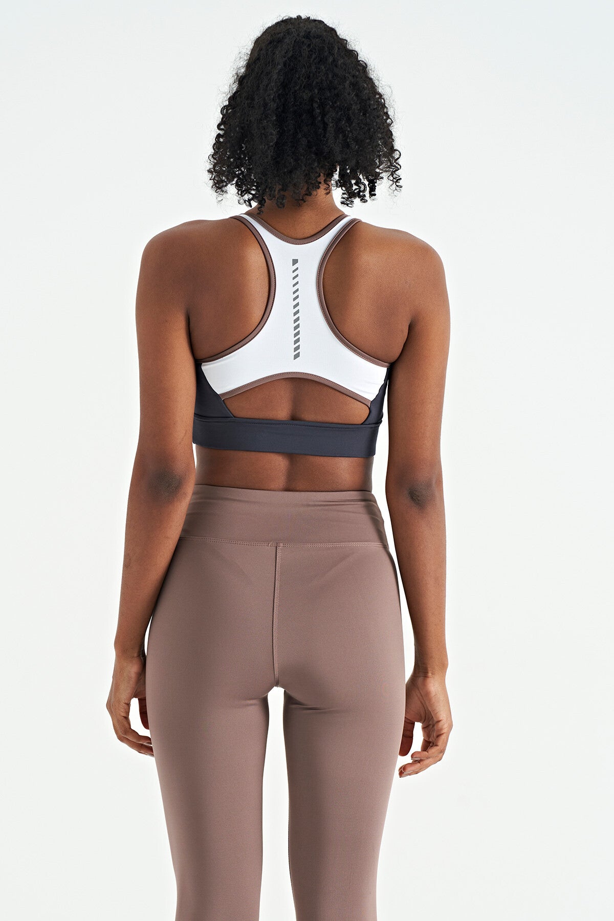 Anthracite Color Block Back Print Detailed Slim Fit Women's Bustier - 97253