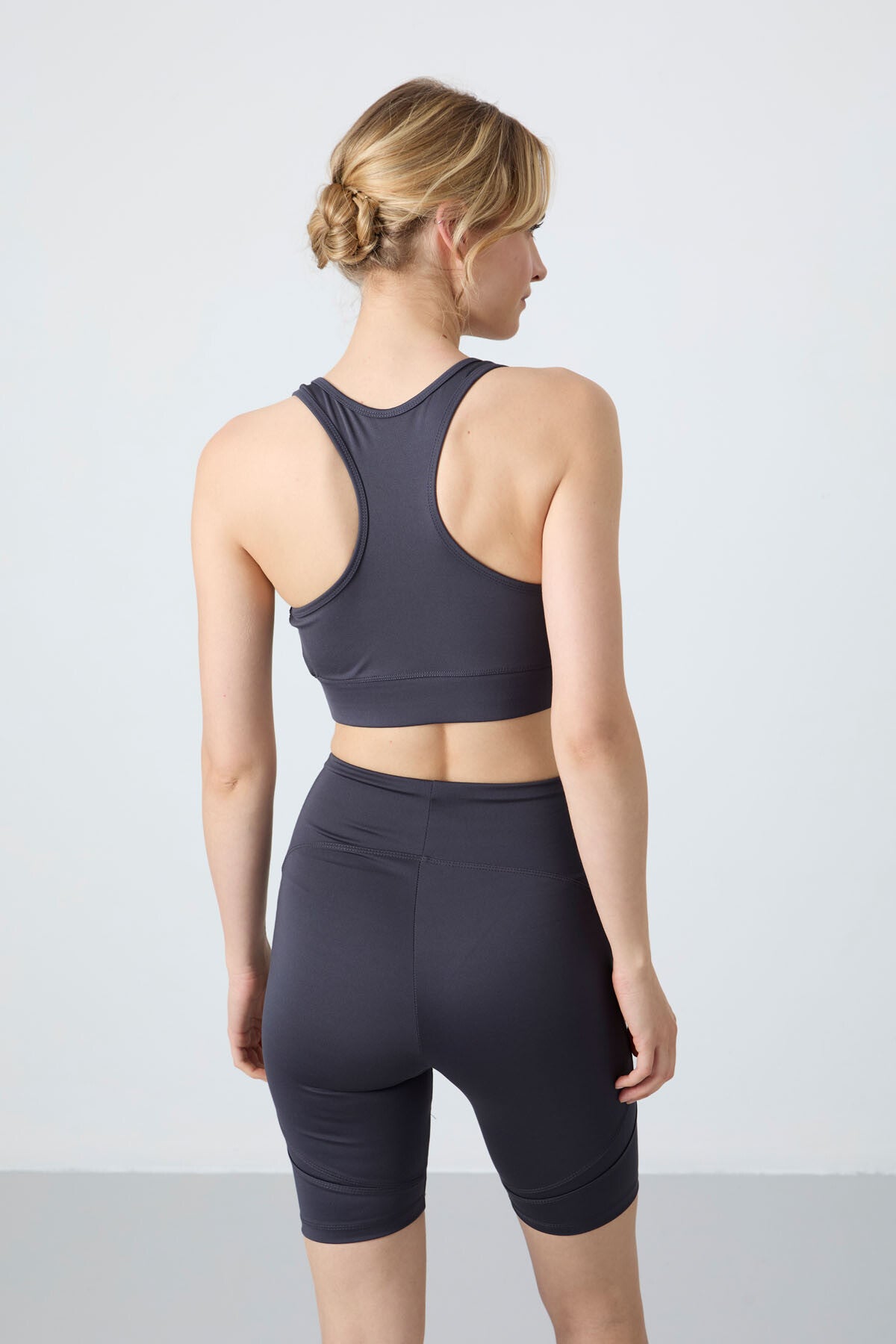 Anthracite Back Detailed Dar Mold U Collar Women's Sports Bustier - 97120