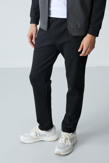 Anthracite - Black  
High Collar Dual Color Comfort Fit Classic Hem Men's Tracksuit Set - 85113