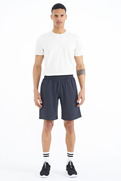 Anthracite Gray Detailed Elastane Men's Shorts - 81238