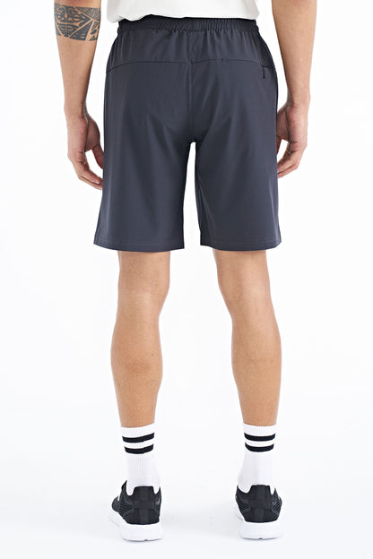 Anthracite Gray Detailed Elastane Men's Shorts - 81238