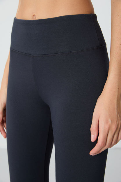 Anthracite High Waist Thermal Slim Fit Tapered Leg Women's Tights - 94577