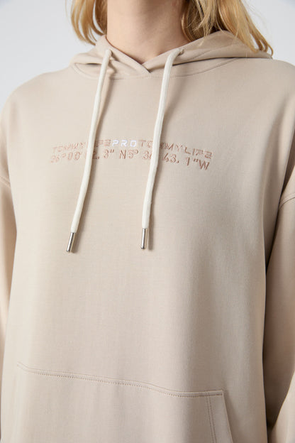 Oversize Hooded Kangaroo Pocket Elastic Cuff Women's Tracksuit Set - 95288