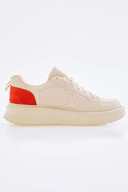 Bead - Embroidered Laced Relax Fit Women's Sports Shoes - 89105