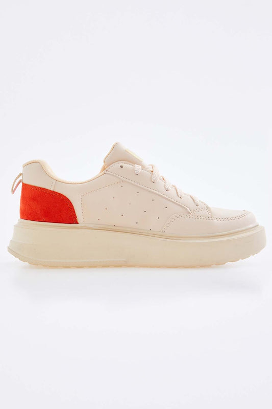 Bead - Embroidered Laced Relax Fit Women's Sports Shoes - 89105