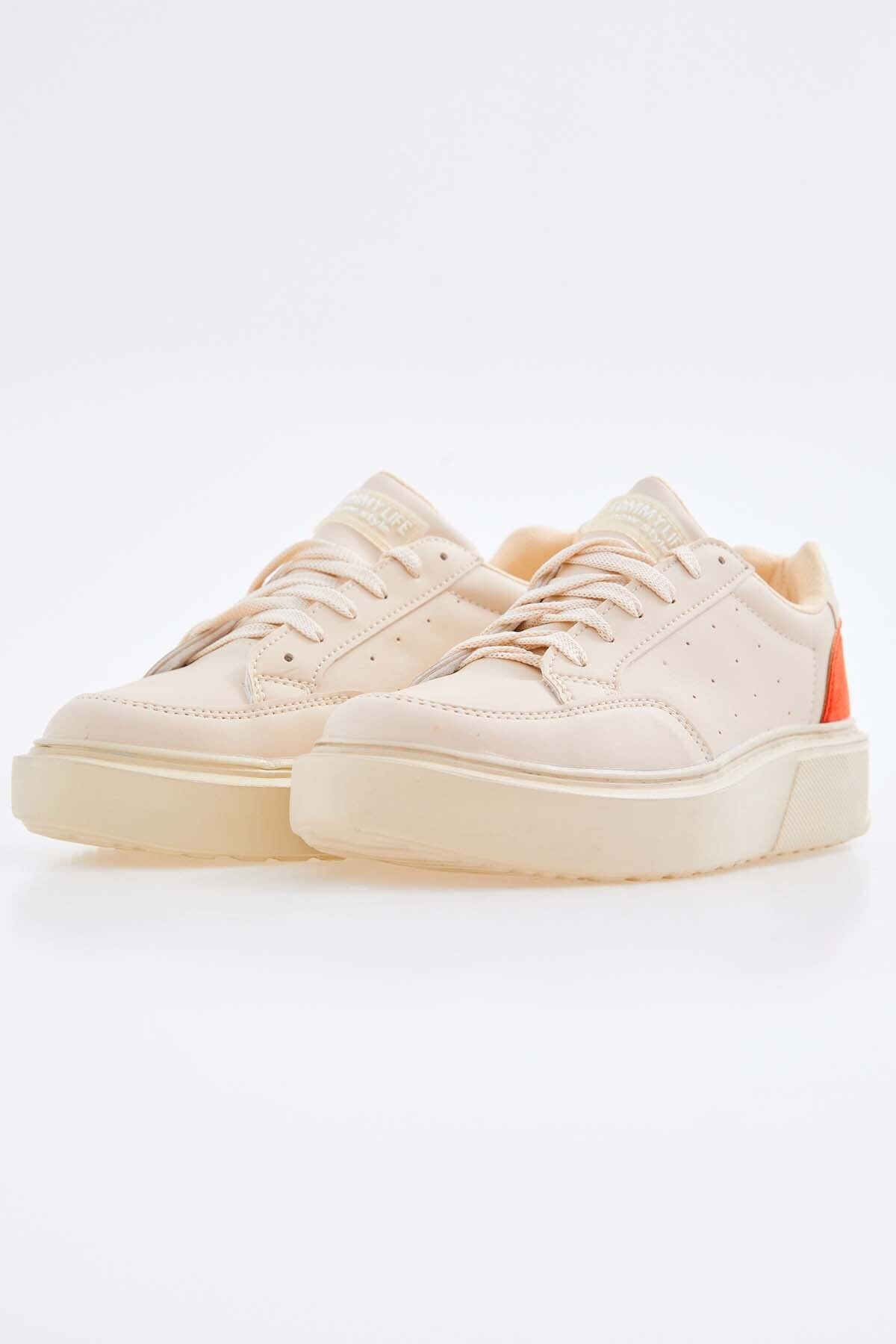 Bead - Embroidered Laced Relax Fit Women's Sports Shoes - 89105