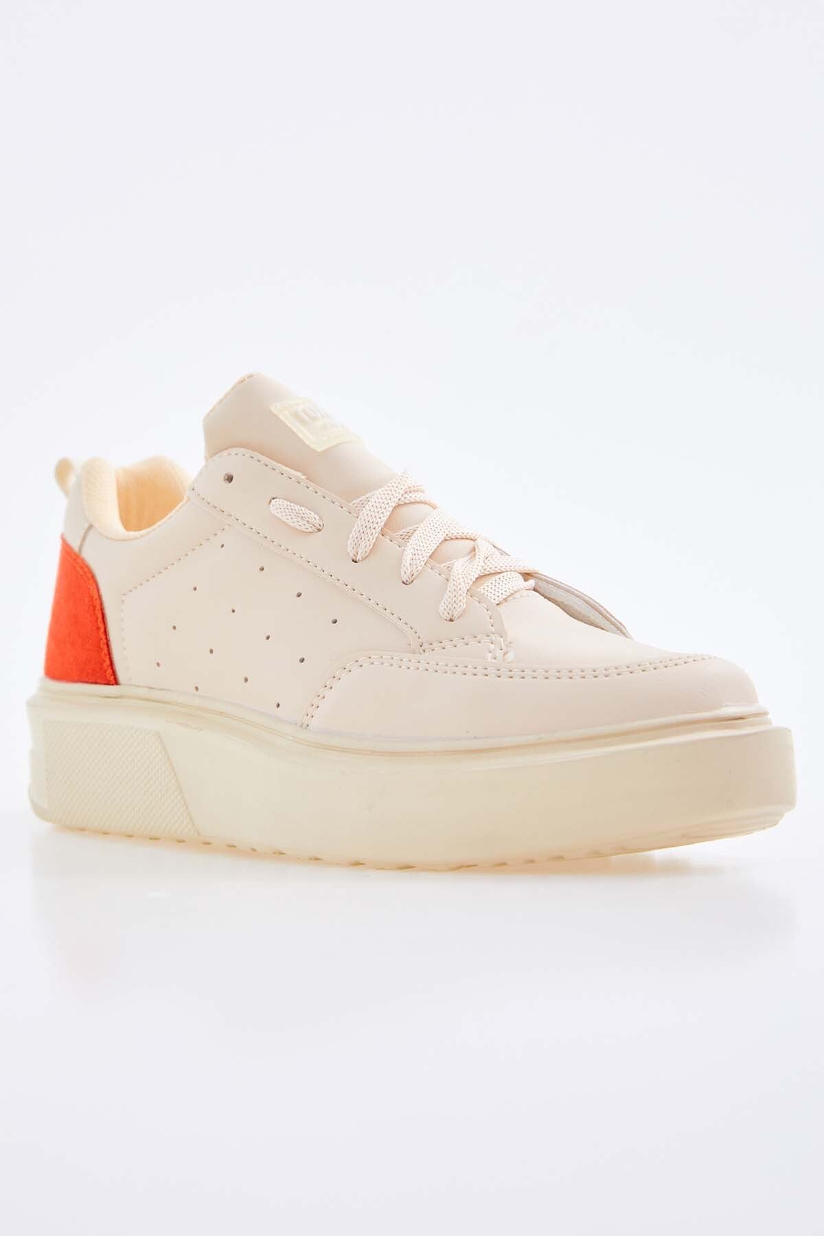 Bead - Embroidered Laced Relax Fit Women's Sports Shoes - 89105