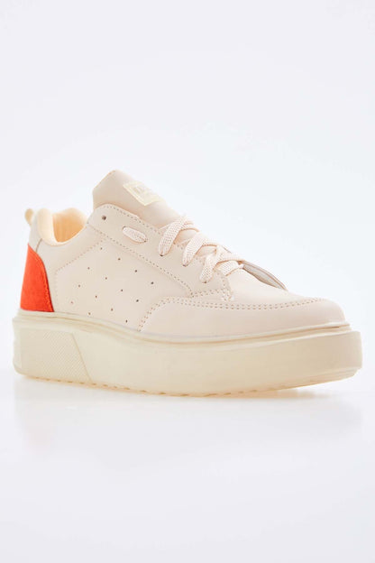 Bead - Embroidered Laced Relax Fit Women's Sports Shoes - 89105