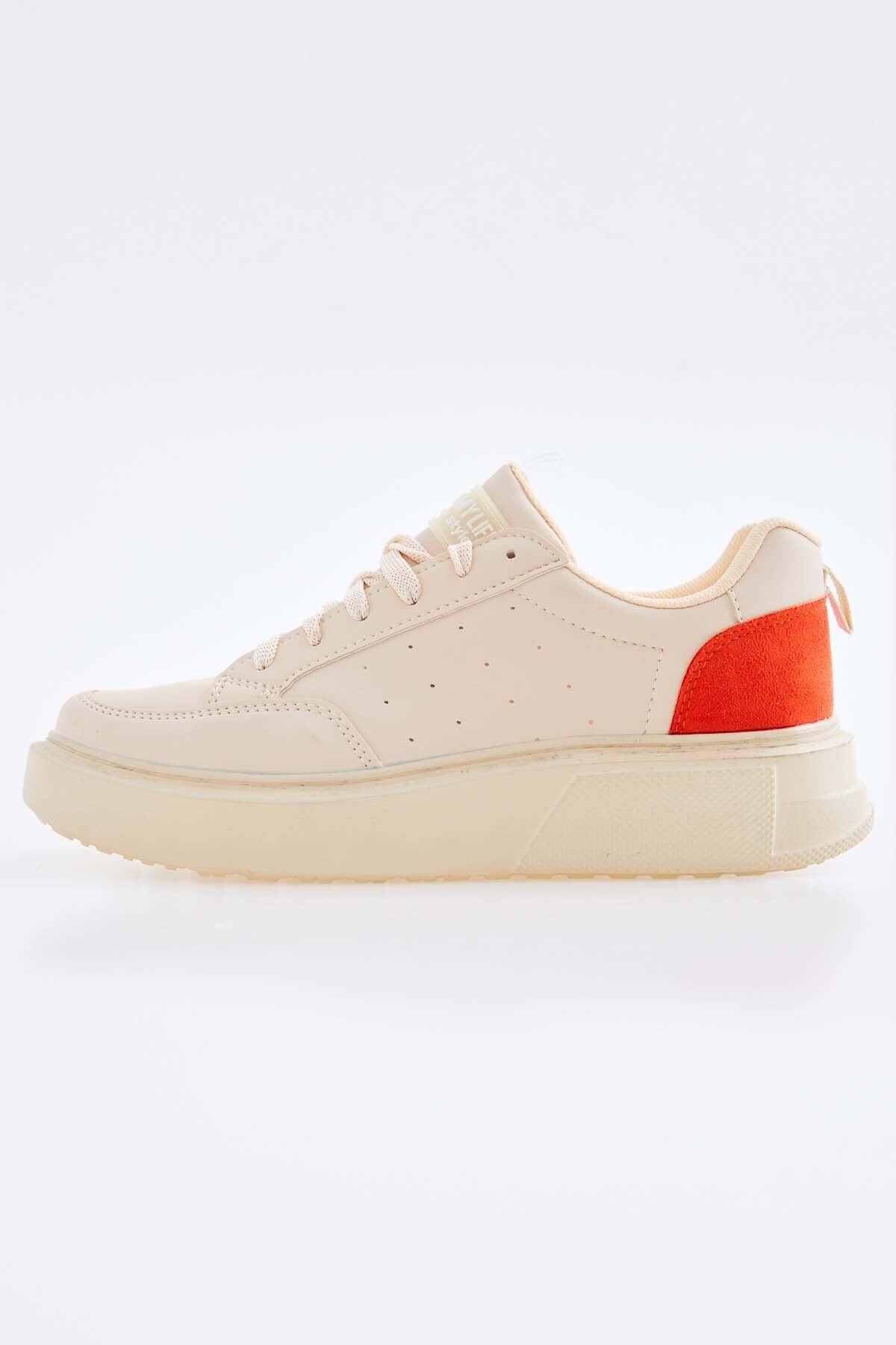 Bead - Embroidered Laced Relax Fit Women's Sports Shoes - 89105