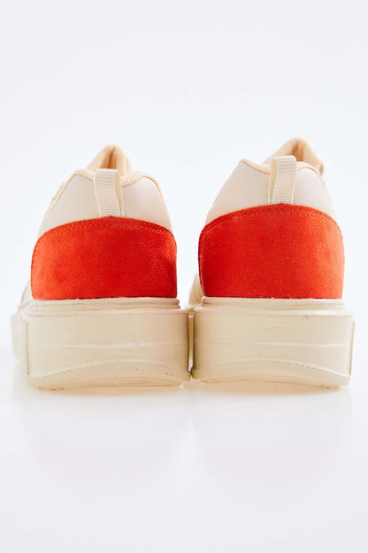 Bead - Embroidered Laced Relax Fit Women's Sports Shoes - 89105