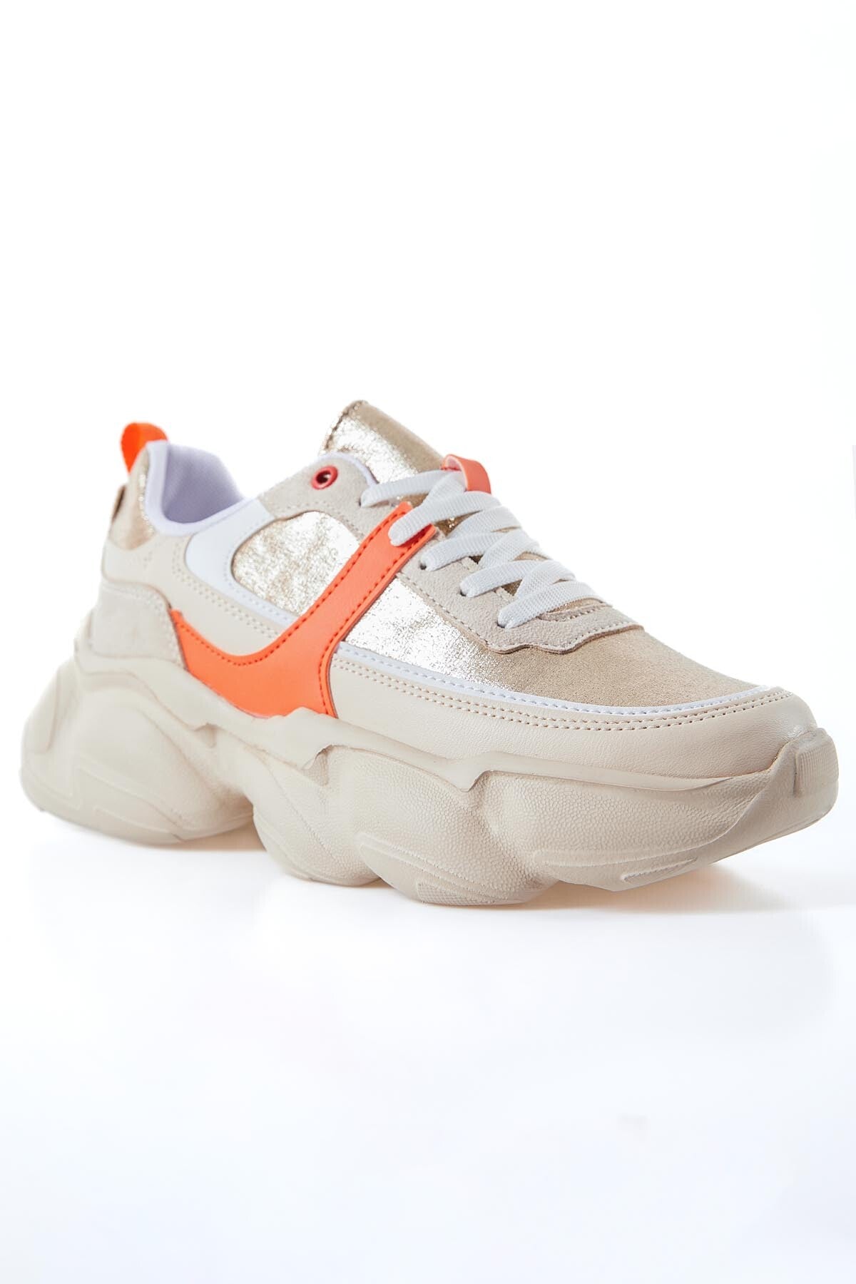 High Sole Laced Color Gradient PU Leather Women's Sneakers - 89206
