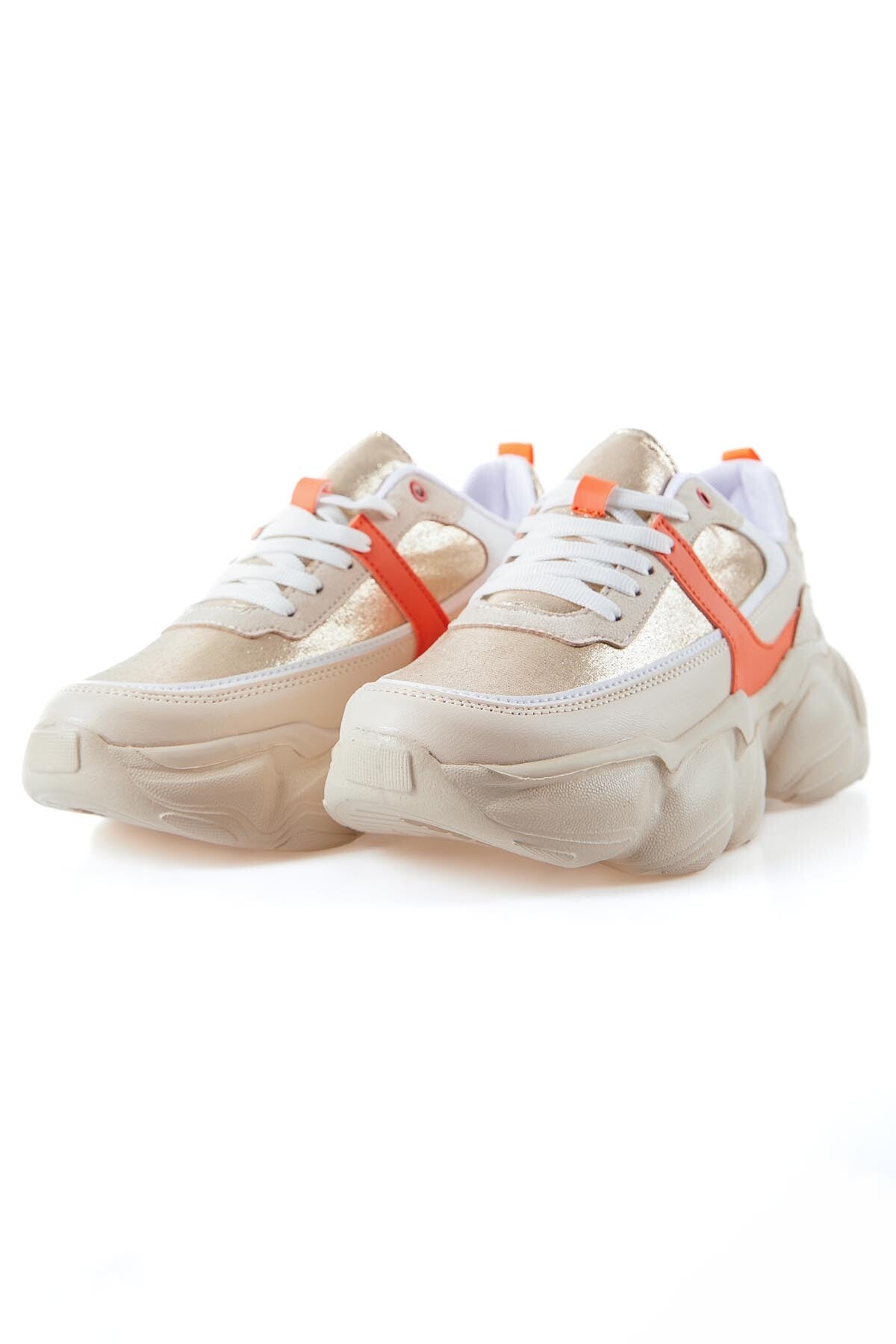 High Sole Laced Color Gradient PU Leather Women's Sneakers - 89206