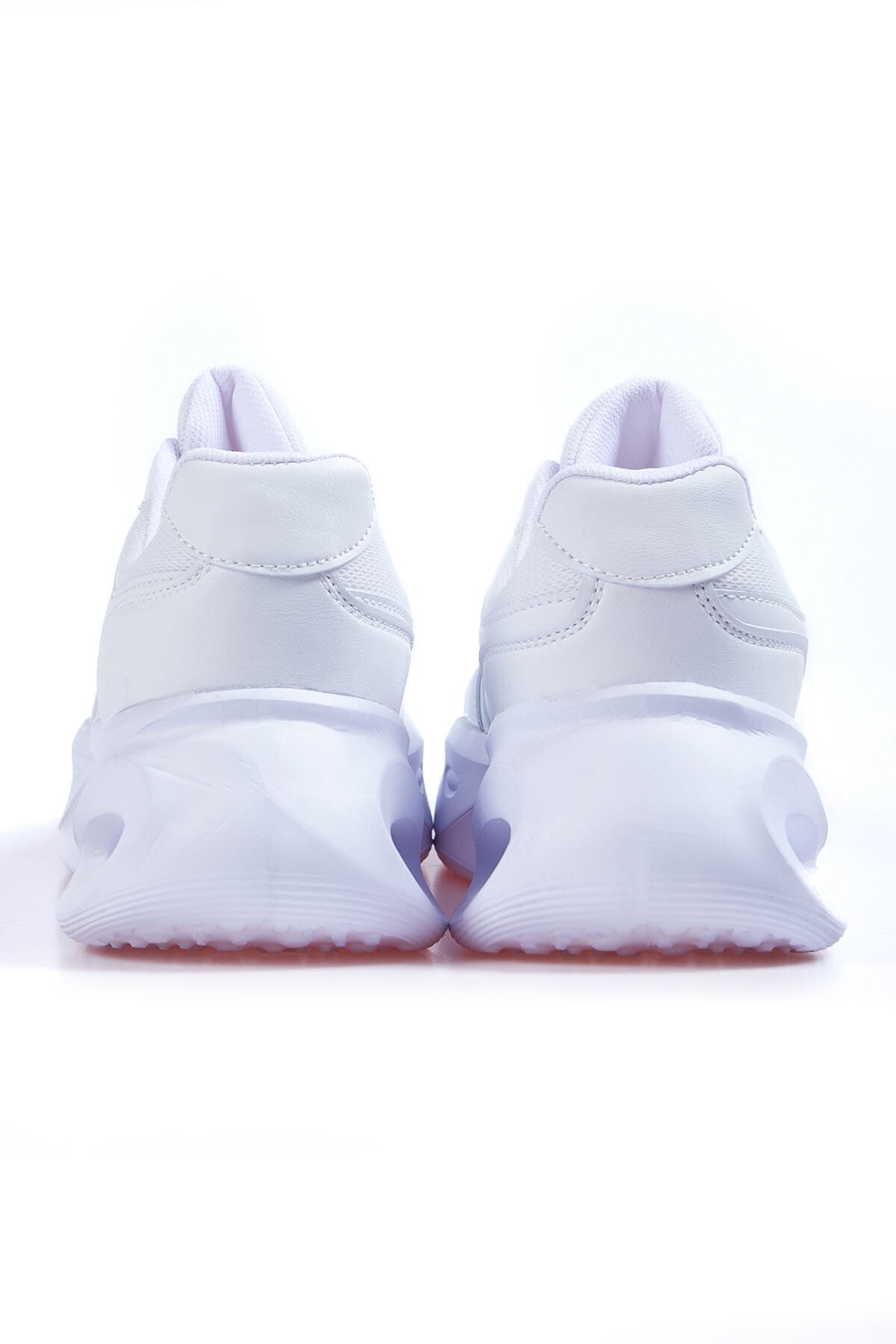 White High Sole Laced Detail Women's Sports Shoes - 89106