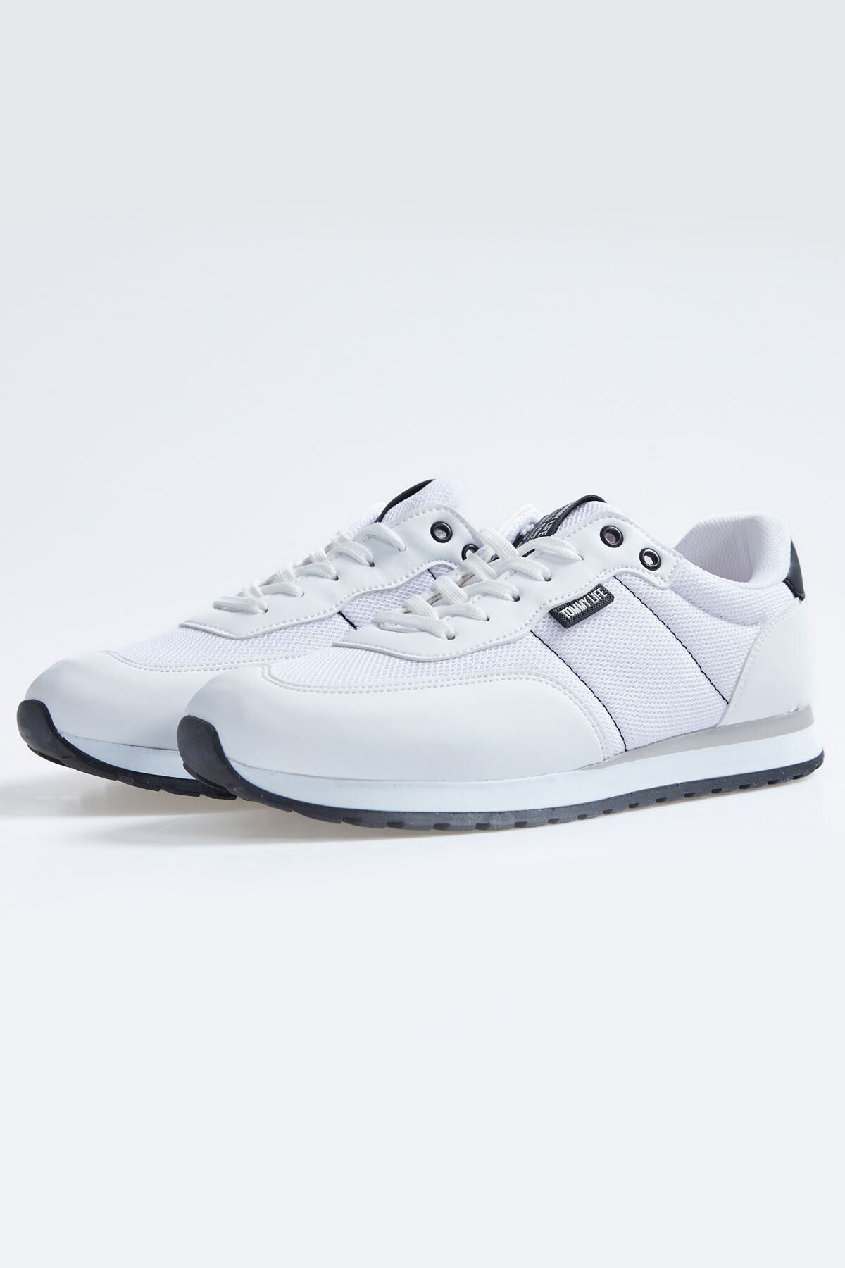 White Laced Full Grain Suede Men's Sneakers - 89116