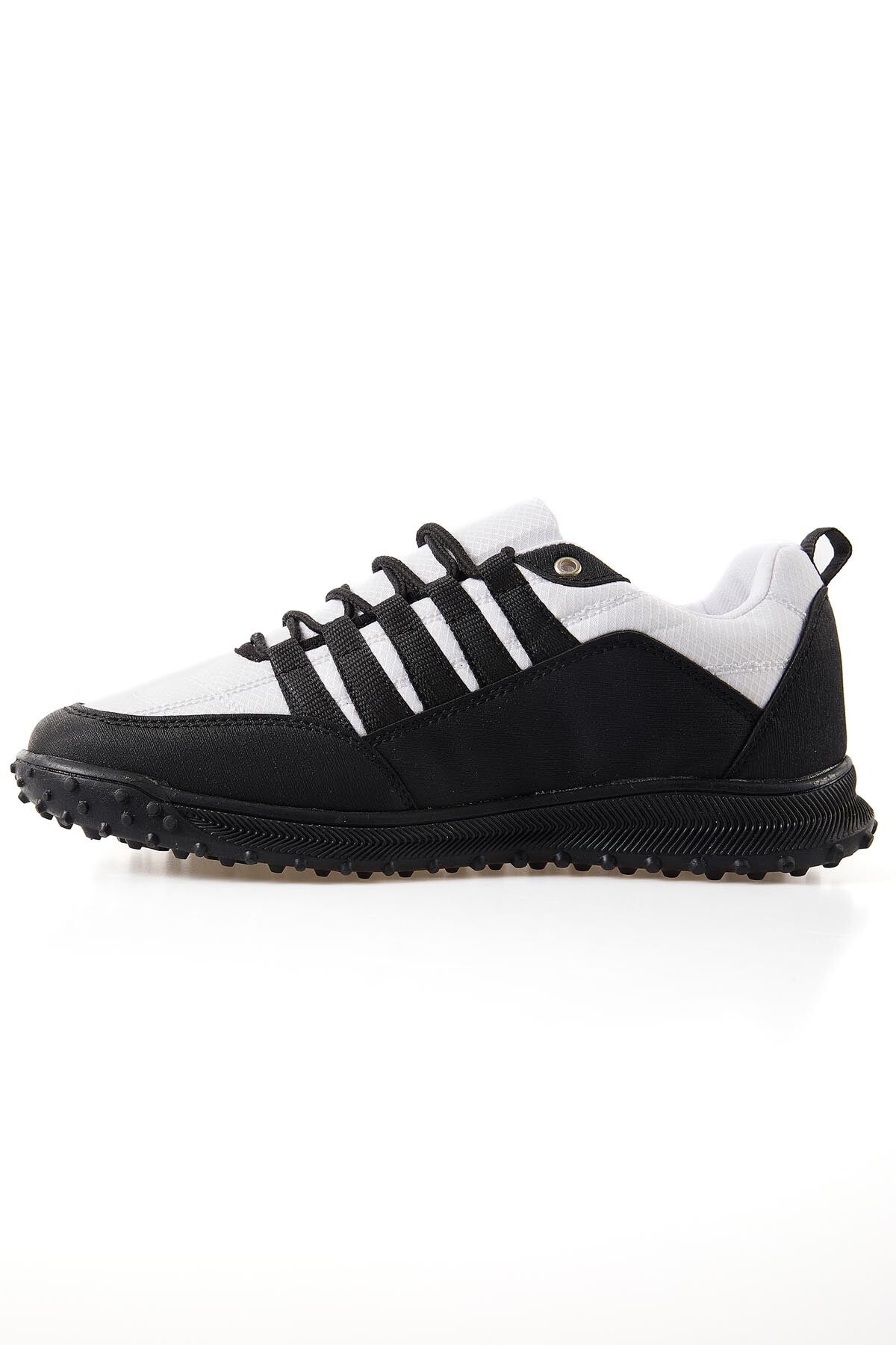 White Laced Full Grain PU Leather Men's Sports Shoes - 89114