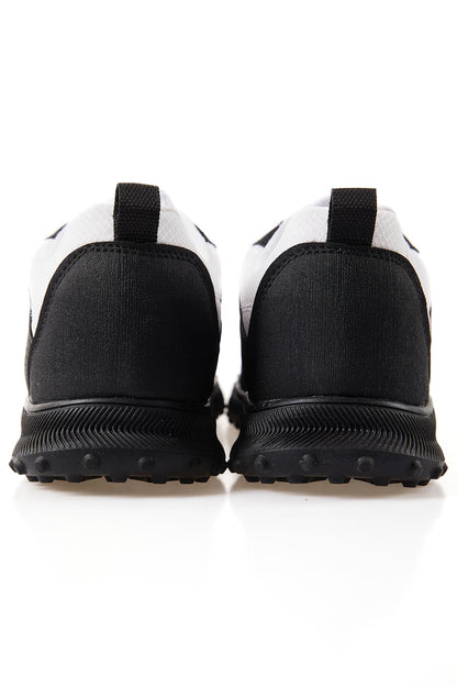 White Laced Full Grain PU Leather Men's Sports Shoes - 89114