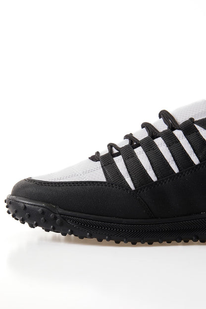 White Laced Full Grain PU Leather Men's Sports Shoes - 89114