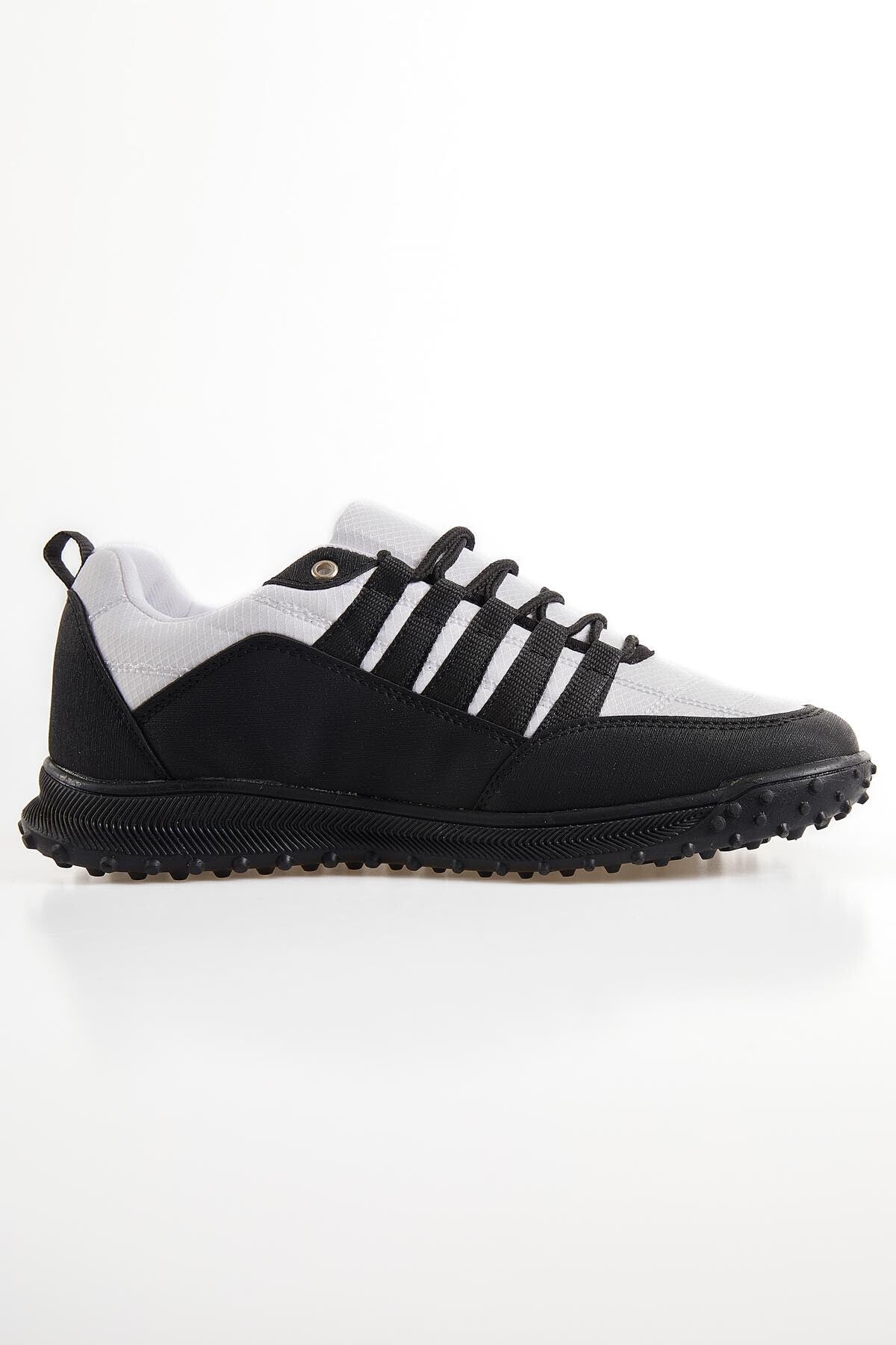 White Laced Full Grain PU Leather Men's Sports Shoes - 89114
