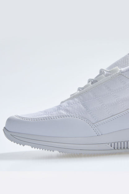 White Laced Quilted PU Leather Detailed Men's Sports Shoes - 89096