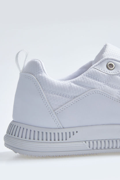White Laced Quilted PU Leather Detailed Men's Sports Shoes - 89096