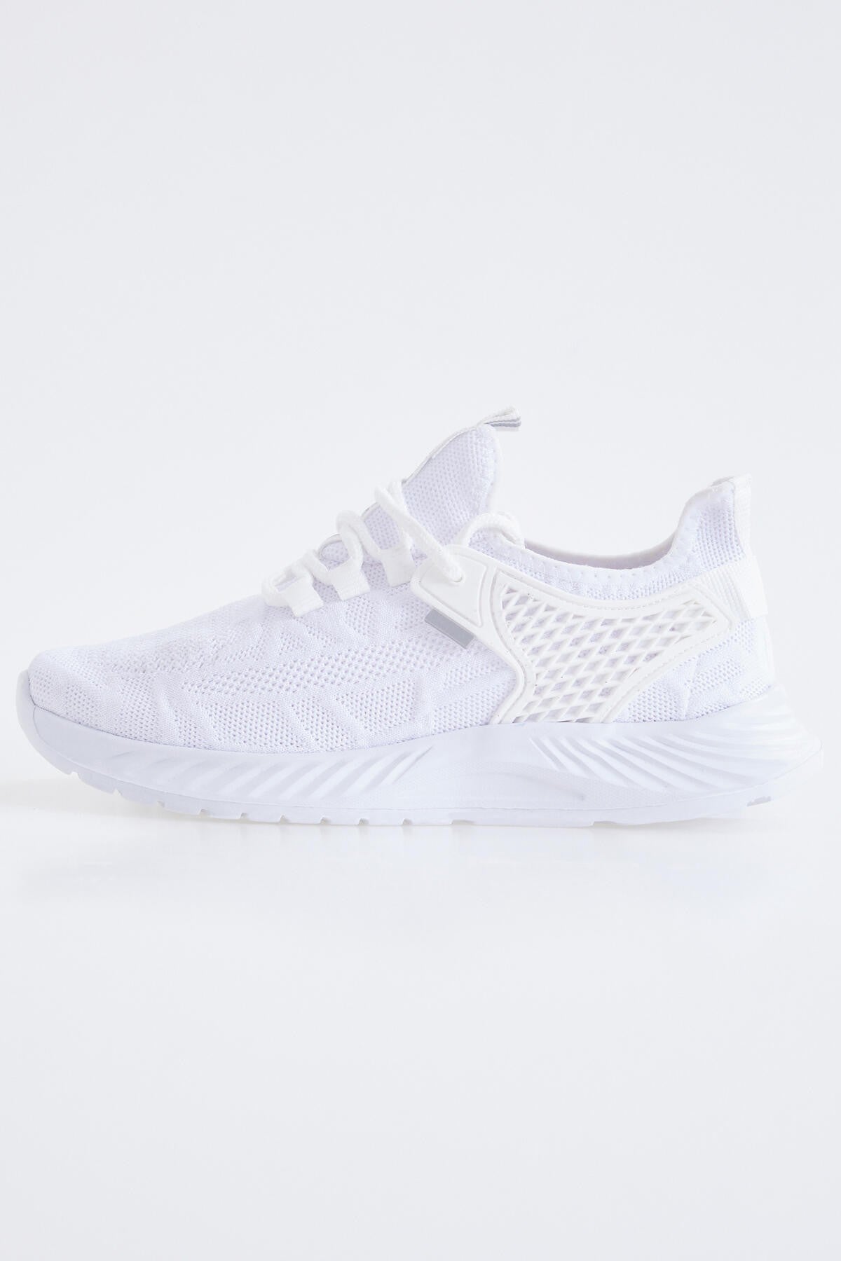White Laced Summer Detailed High Sole Men's Sports Shoes - 89100