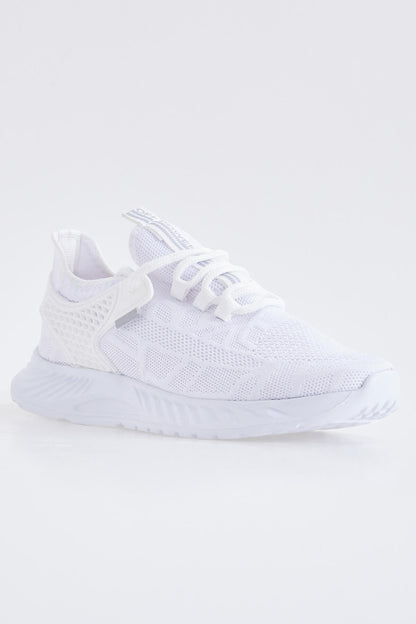 White Laced Summer Detailed High Sole Men's Sports Shoes - 89100