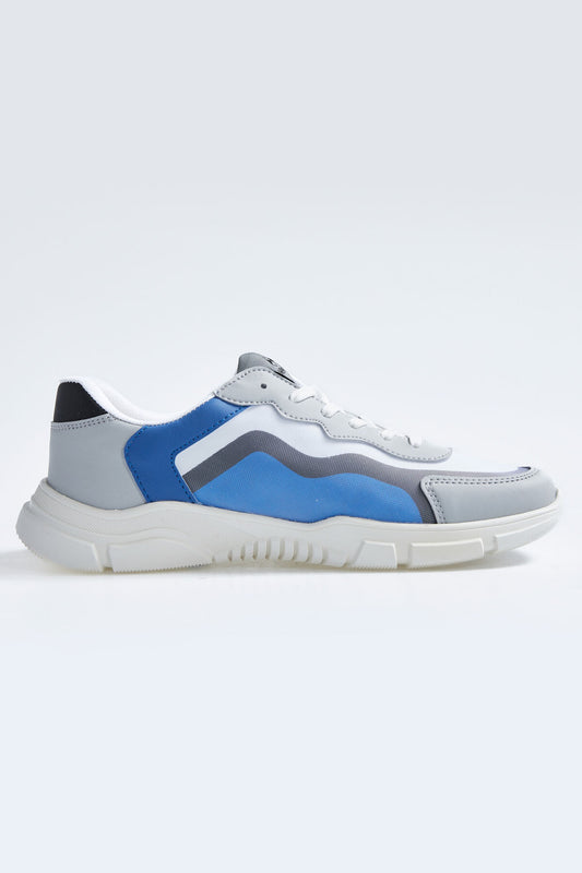 White Laced High Sole PU Leather Detailed Men's Sports Shoes - 89117