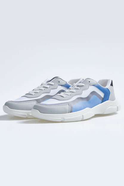 White Laced High Sole PU Leather Detailed Men's Sports Shoes - 89117