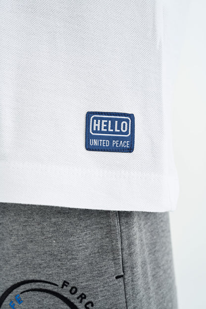 White Print Detailed O Collar Standard Fit Boys T-Shirt - 11145