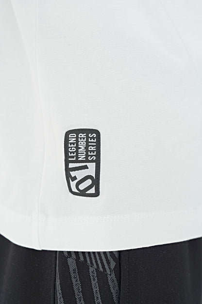White Print Detailed Standard Template O Collar Boys T-Shirt - 11133