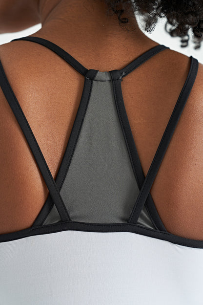 White Double Strap Back Detailed Standard Cut Women's Sports Singlet - 97258