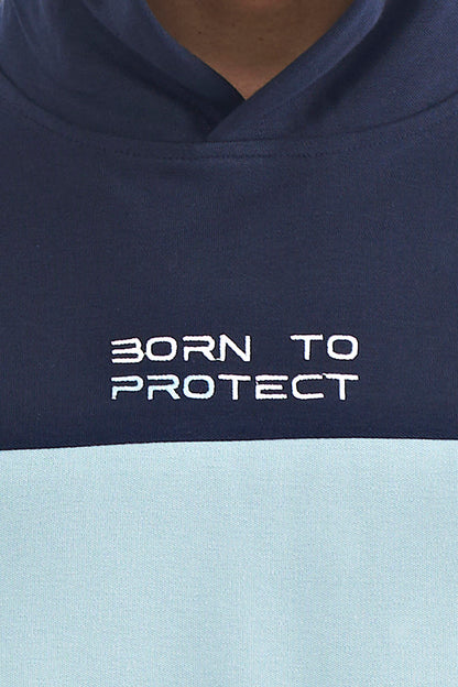 White Hooded Print Detailed Oversize Men's T-Shirt - 88191