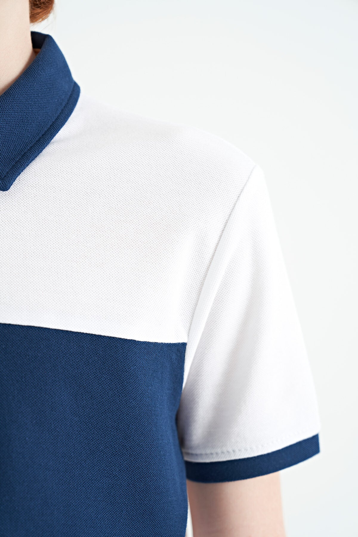 White Color Transitional Embroidered Detailed Standard Cut Polo Collar Boys T-Shirt - 11110