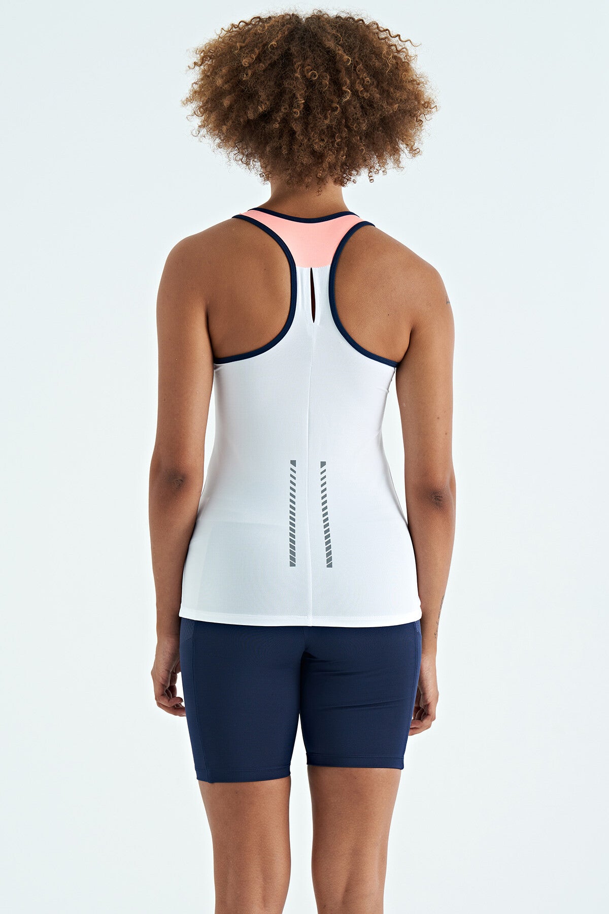 White Back Detailed Print Standard Cut Women's Singlet - 97269