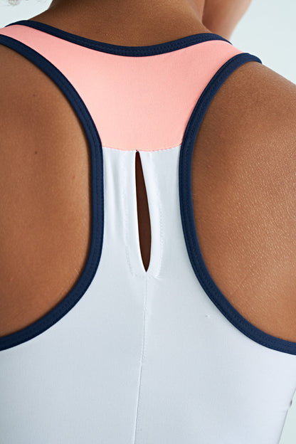White Back Detailed Print Standard Cut Women's Singlet - 97269