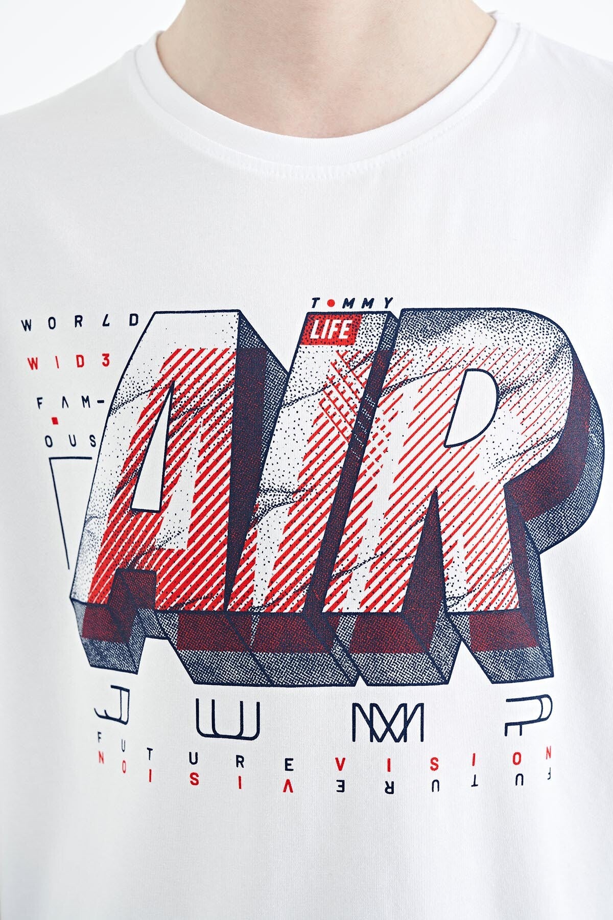 White Print Standard Fit O Neck Boys' T-Shirt - 11098
