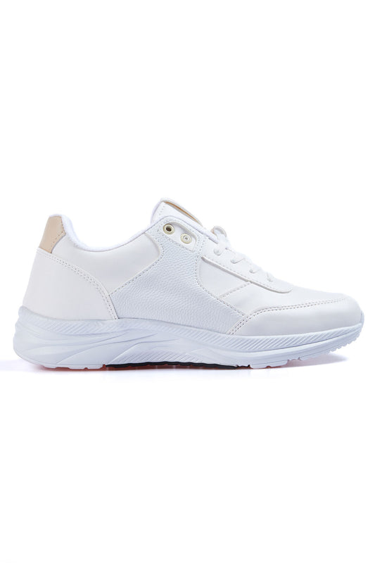 White High Sole Laced PU Leather Men's Sports Shoes - 89113