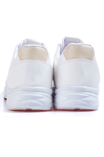 White High Sole Laced PU Leather Men's Sports Shoes - 89113