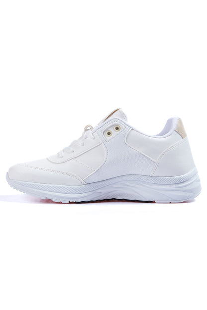 White High Sole Laced PU Leather Men's Sports Shoes - 89113