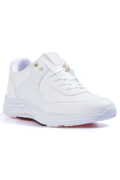 White High Sole Laced PU Leather Men's Sports Shoes - 89113