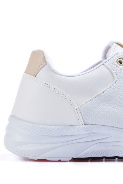 White High Sole Laced PU Leather Men's Sports Shoes - 89113