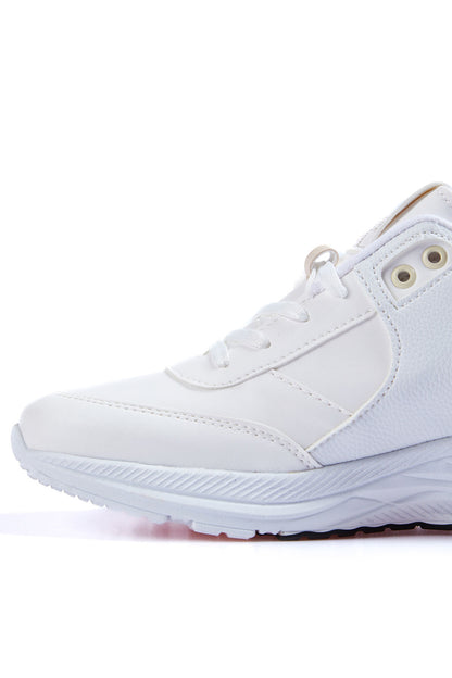 White High Sole Laced PU Leather Men's Sports Shoes - 89113