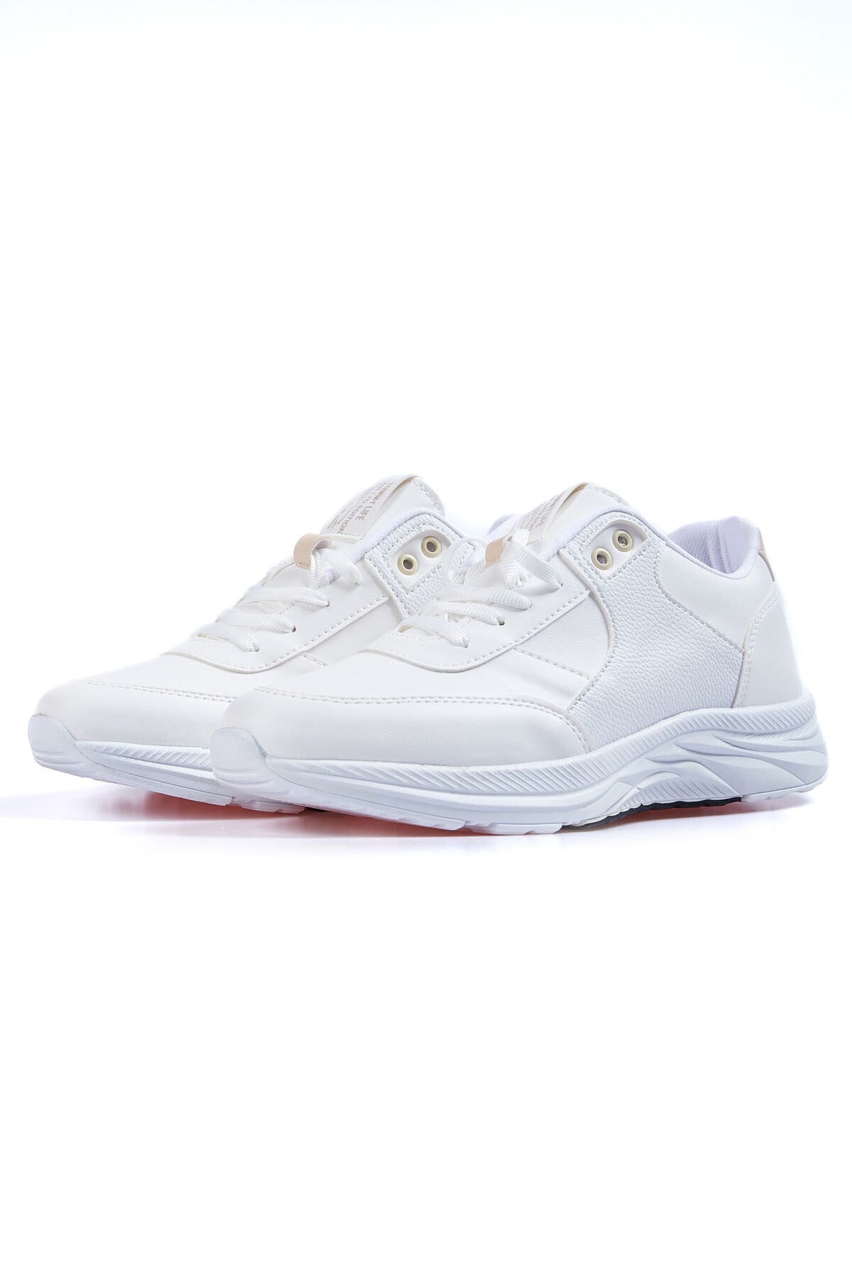 White High Sole Laced PU Leather Men's Sports Shoes - 89113