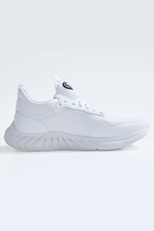 White High Sole Laced PU Leather Men's Sports Shoes - 89115