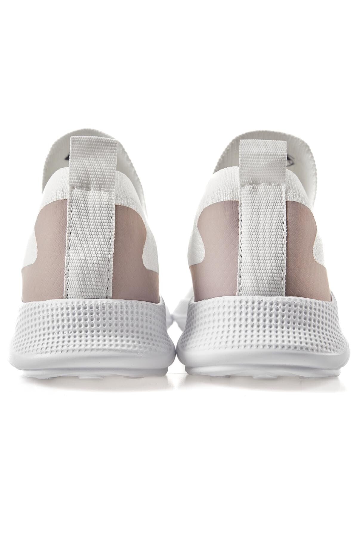 White High Sole Ribbed Slip-On Lightweight Flexible Men's Sports Shoes - 89120