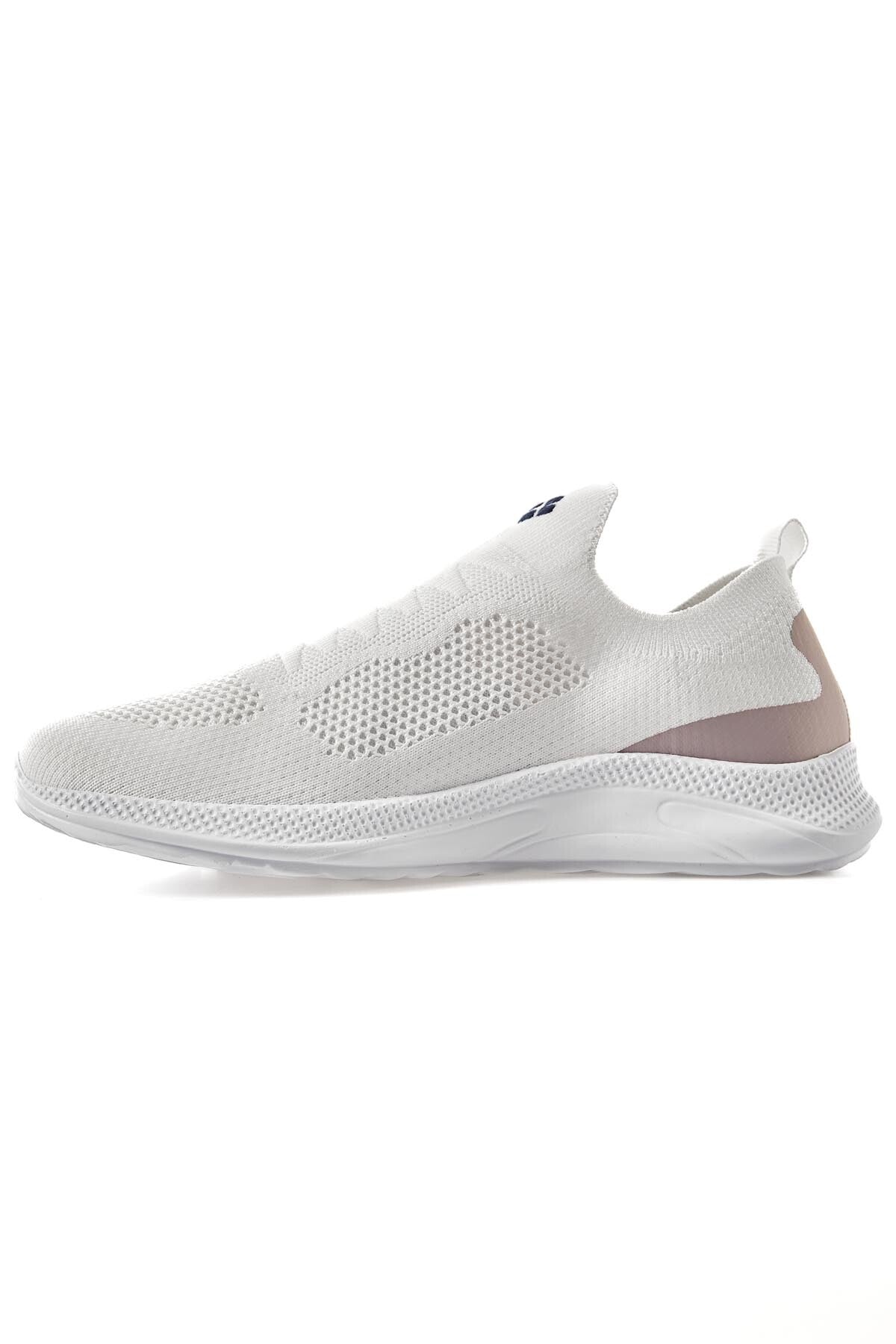 White High Sole Ribbed Slip-On Lightweight Flexible Men's Sports Shoes - 89120