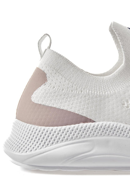White High Sole Ribbed Slip-On Lightweight Flexible Men's Sports Shoes - 89120